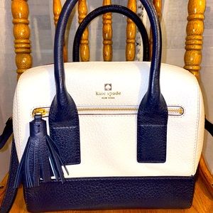 Kate Spade Navy/White Double Top Handle Crossbody